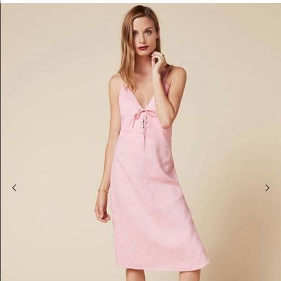 Reformation pink shift midi dress size medium - Picture 7 of 8
